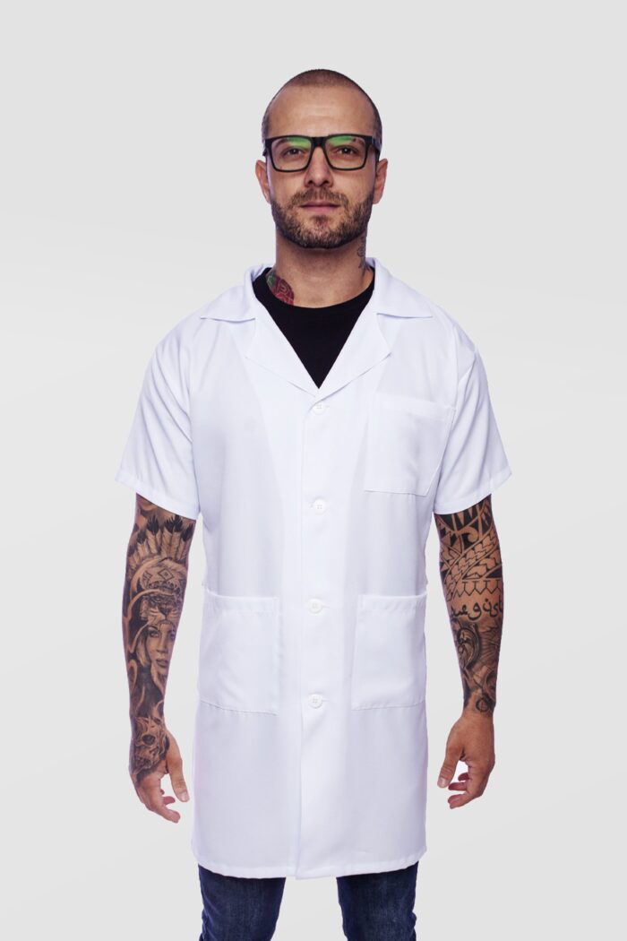 Jaleco Masculino Cura Branco Gabardine