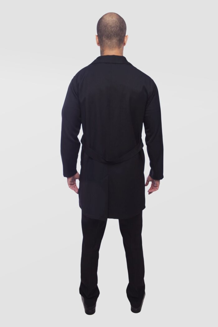 jaleco masculino preto manga longa costas