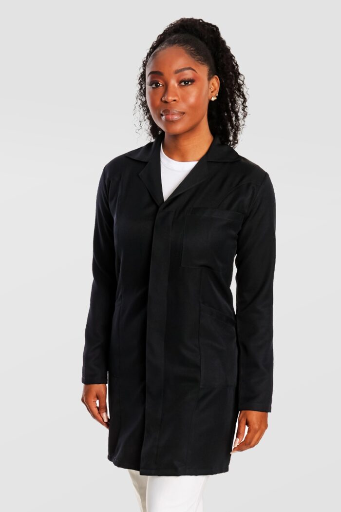 Jaleco Feminino Preto com vista Gabardine