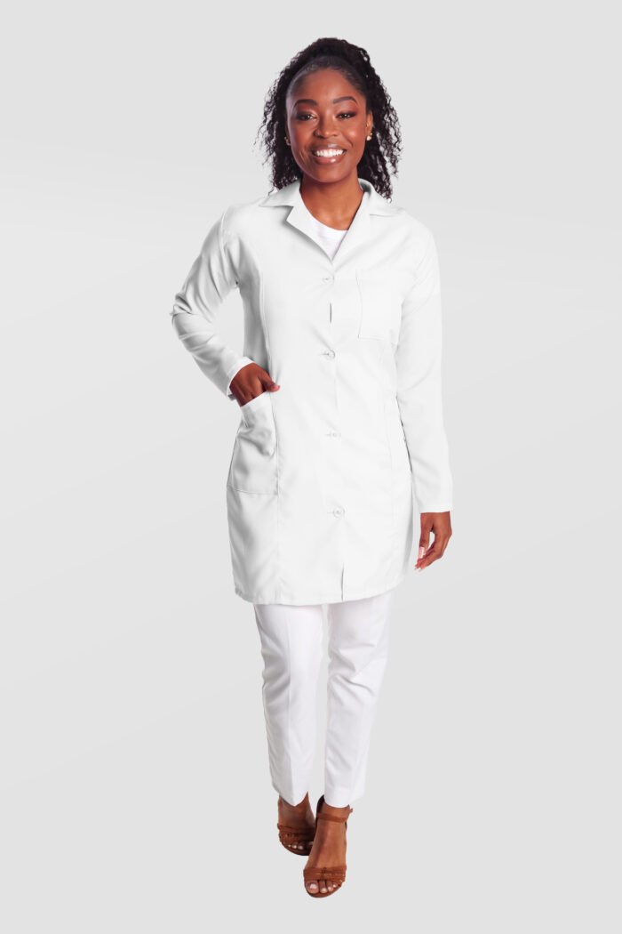 Jaleco Femino Safira Gabardine Branco Frente