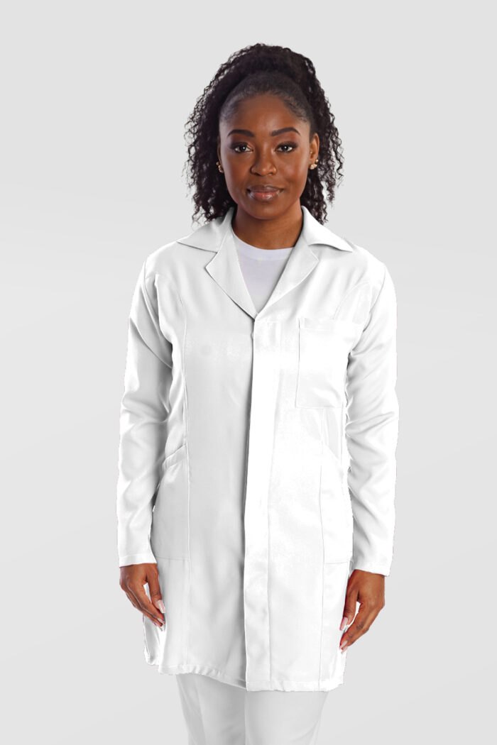 Jaleco Feminino Acinturado Branco - Modelo Gabardine